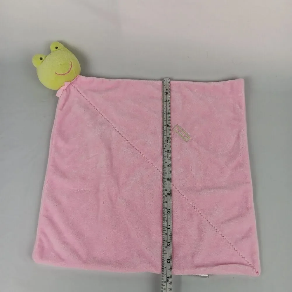 Carters Precious Firsts Baby Security Blanket Pink Green Frog Lovey Plush Toy